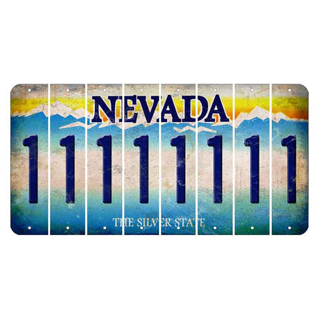 Nevada Silver State Cut License Plate Strips (Set of 8) 1