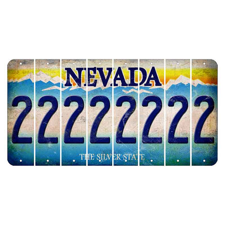 Nevada Silver State Cut License Plate Strips (Set of 8) 2