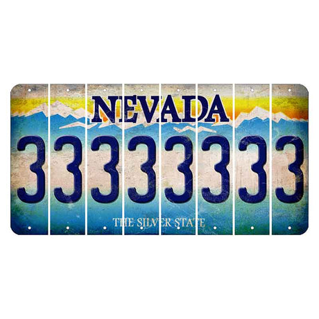 Nevada Silver State Cut License Plate Strips (Set of 8) 3