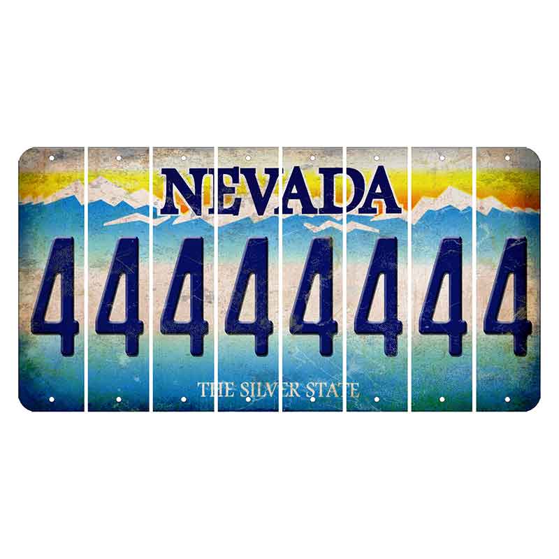 Nevada Silver State Cut License Plate Strips (Set of 8) 4