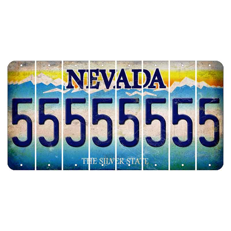 Nevada Silver State Cut License Plate Strips (Set of 8) 5