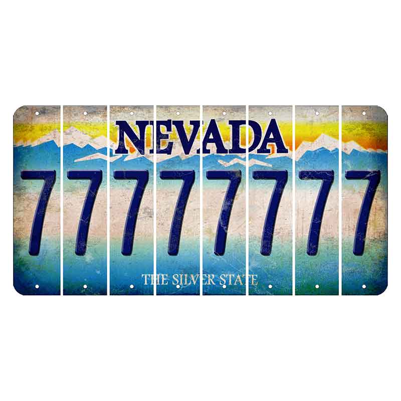 Nevada Silver State Cut License Plate Strips (Set of 8) 7