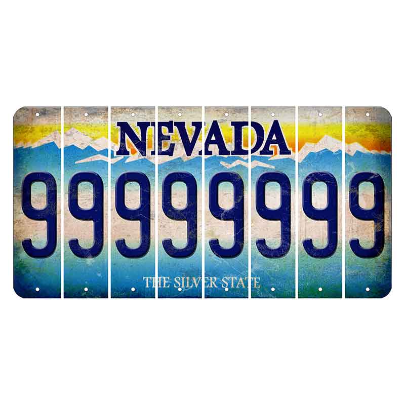 Nevada Silver State Cut License Plate Strips (Set of 8) 9