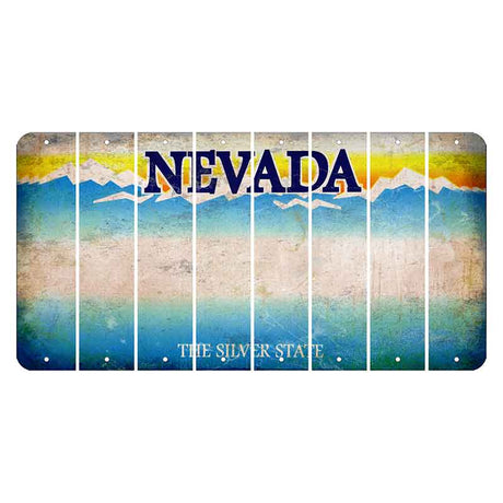 Nevada Silver State Cut License Plate Strips (Set of 8) Blank