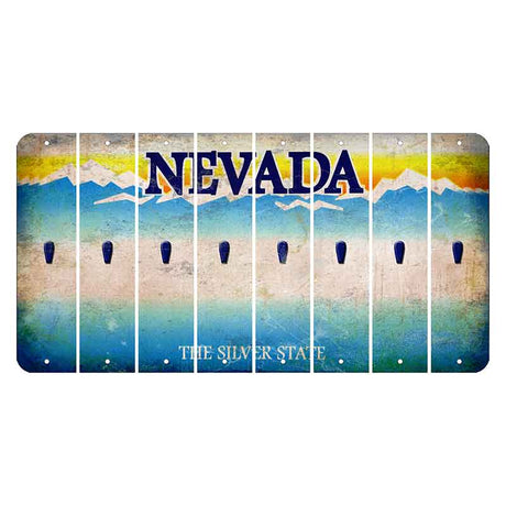 Nevada Silver State Cut License Plate Strips (Set of 8) Apostrophe