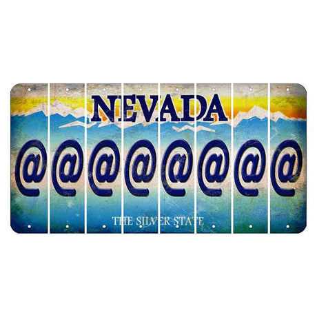 Nevada Silver State Cut License Plate Strips (Set of 8) At Sign