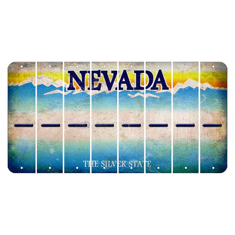 Nevada Silver State Cut License Plate Strips (Set of 8) Hyphen