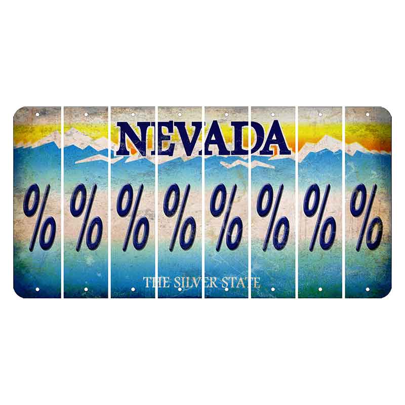 Nevada Silver State Cut License Plate Strips (Set of 8) Percent Sign