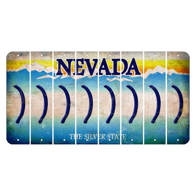 Nevada Silver State Cut License Plate Strips (Set of 8) Parenthesis - Right