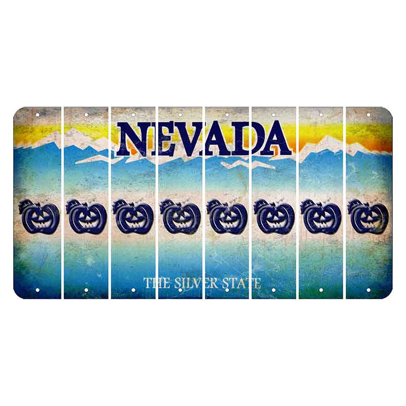 Nevada Silver State Cut License Plate Strips (Set of 8) Pumpkin