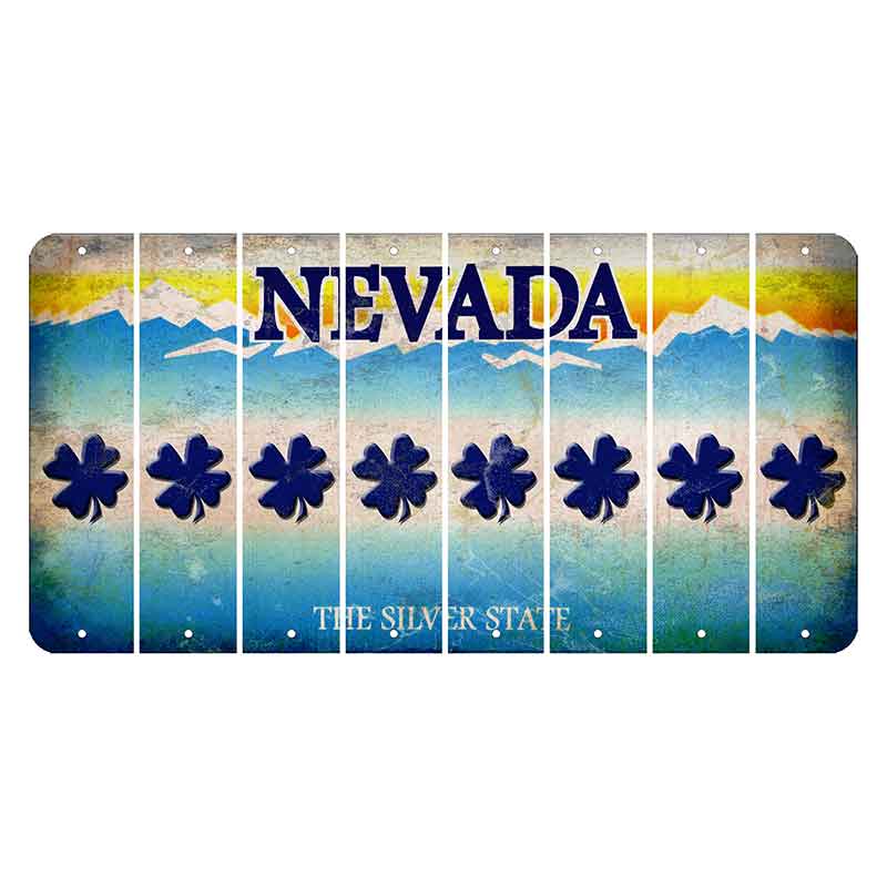 Nevada Silver State Cut License Plate Strips (Set of 8) Shamrock