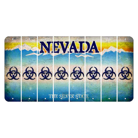 Nevada Silver State Cut License Plate Strips (Set of 8) Radioactive