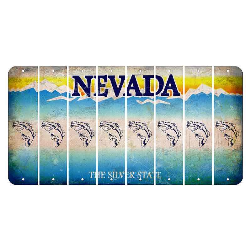 Nevada Silver State Cut License Plate Strips (Set of 8) Fish