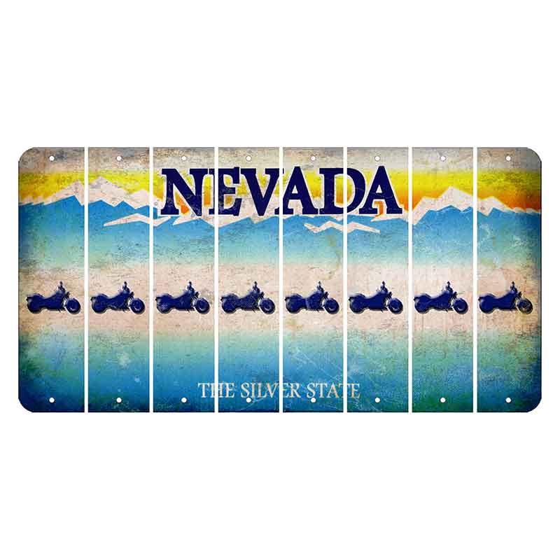 Nevada Silver State Cut License Plate Strips (Set of 8) Motorcycle