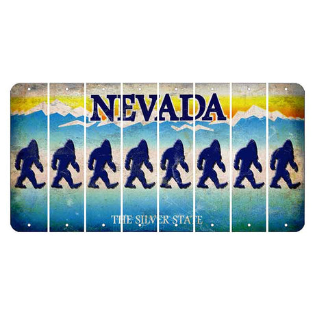 Nevada Silver State Cut License Plate Strips (Set of 8) Bigfoot