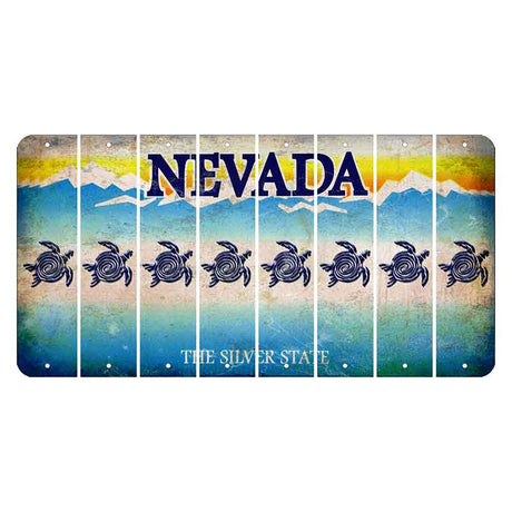 Nevada Silver State Cut License Plate Strips (Set of 8) Sea Turtle