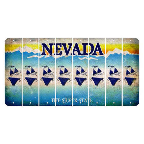 Nevada Silver State Cut License Plate Strips (Set of 8) Bikini