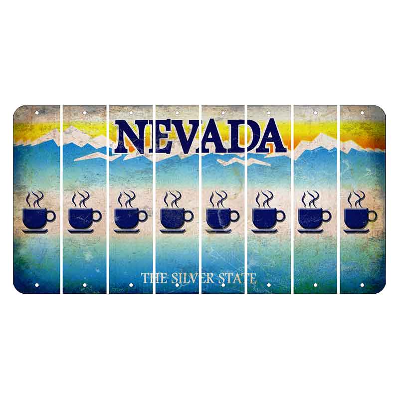 Nevada Silver State Cut License Plate Strips (Set of 8) Coffee Mug