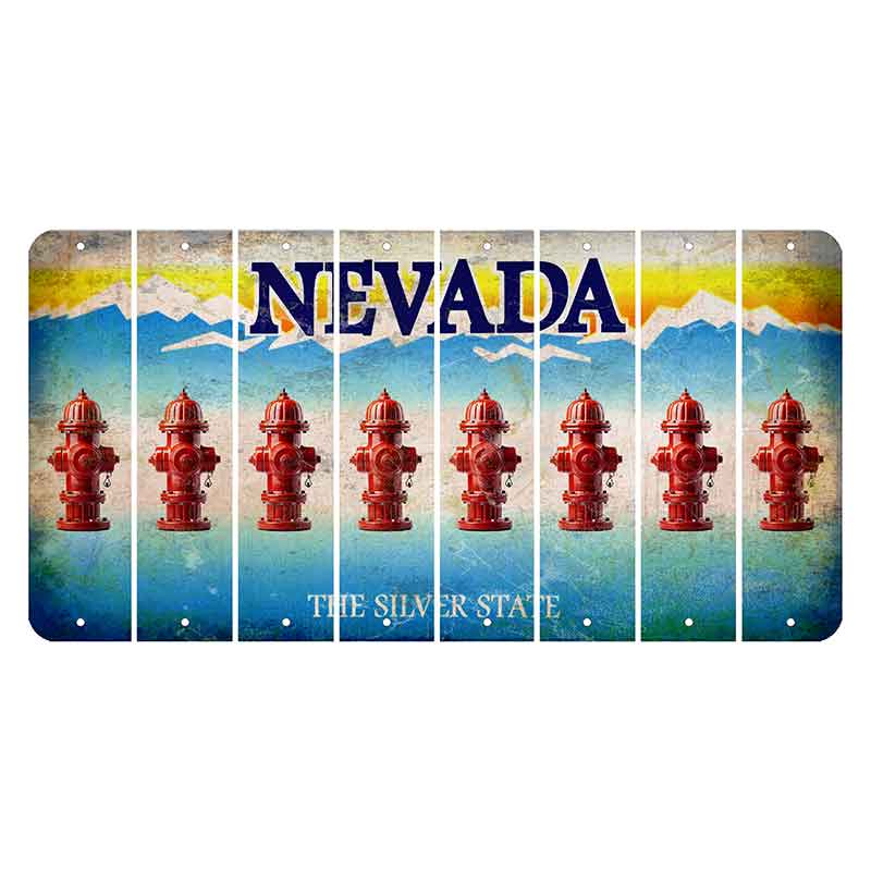 Nevada Silver State Cut License Plate Strips (Set of 8) Fire Hydrant