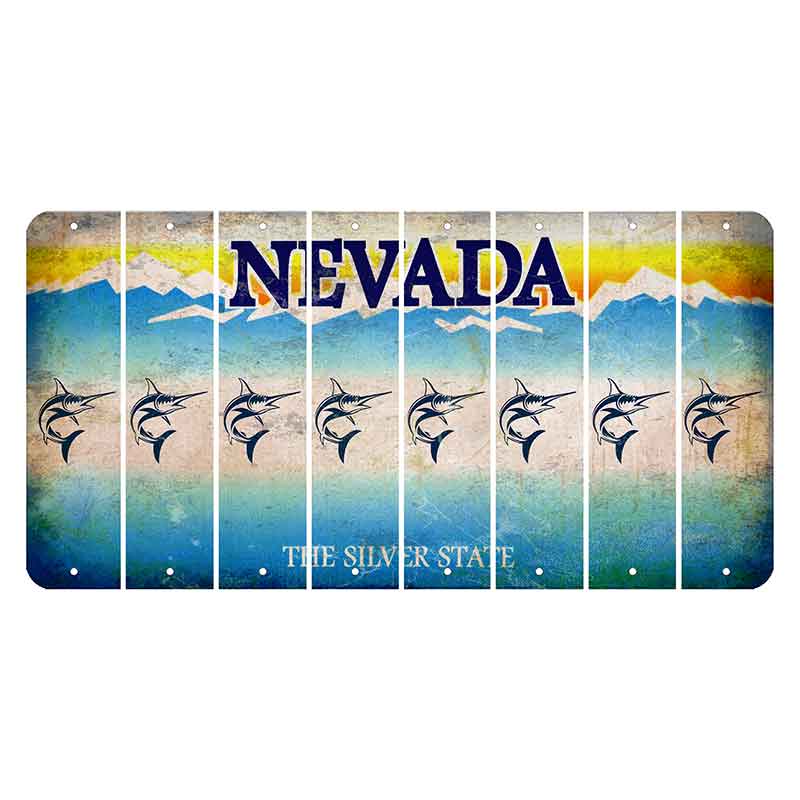 Nevada Silver State Cut License Plate Strips (Set of 8) Swordfish