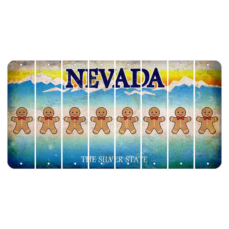 Nevada Silver State Cut License Plate Strips (Set of 8) Gingerbread Man