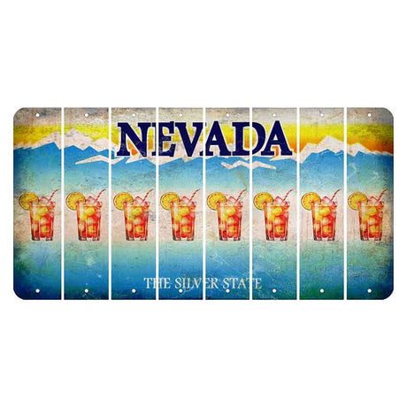 Nevada Silver State Cut License Plate Strips (Set of 8) Cocktail