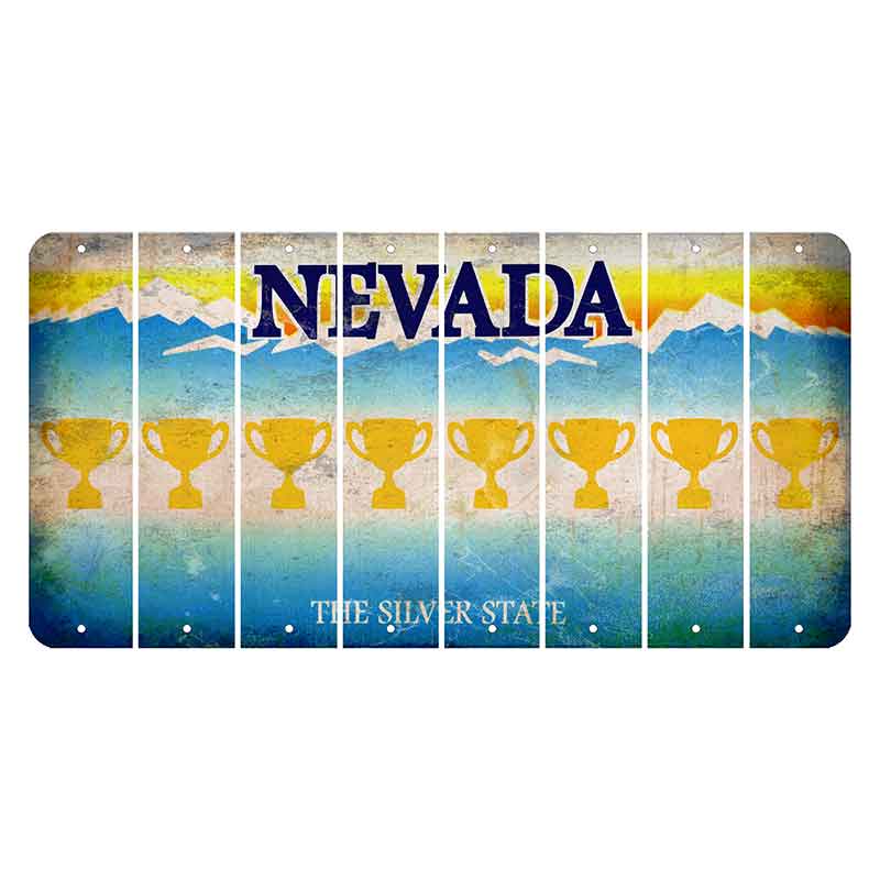 Nevada Silver State Cut License Plate Strips (Set of 8) Trophy