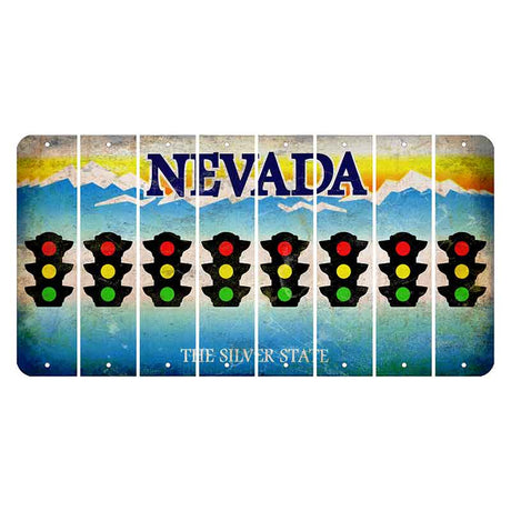 Nevada Silver State Cut License Plate Strips (Set of 8) Traffic Light