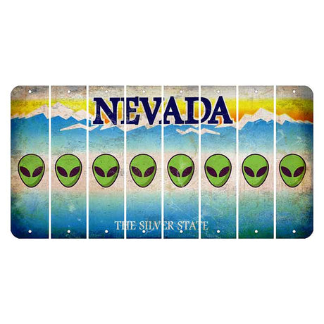 Nevada Silver State Cut License Plate Strips (Set of 8) Alien