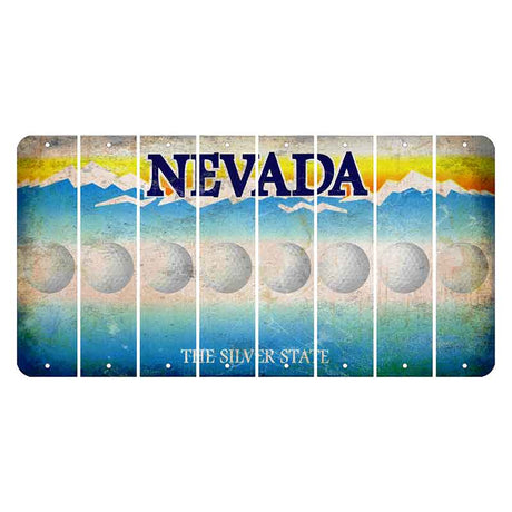 Nevada Silver State Cut License Plate Strips (Set of 8) Golfball