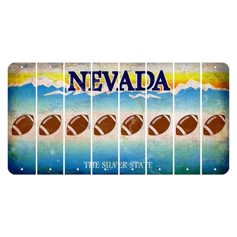 Nevada Silver State Cut License Plate Strips (Set of 8) Football