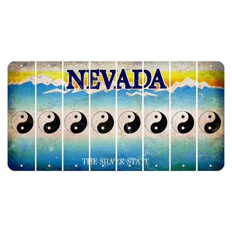 Nevada Silver State Cut License Plate Strips (Set of 8) Yin Yang