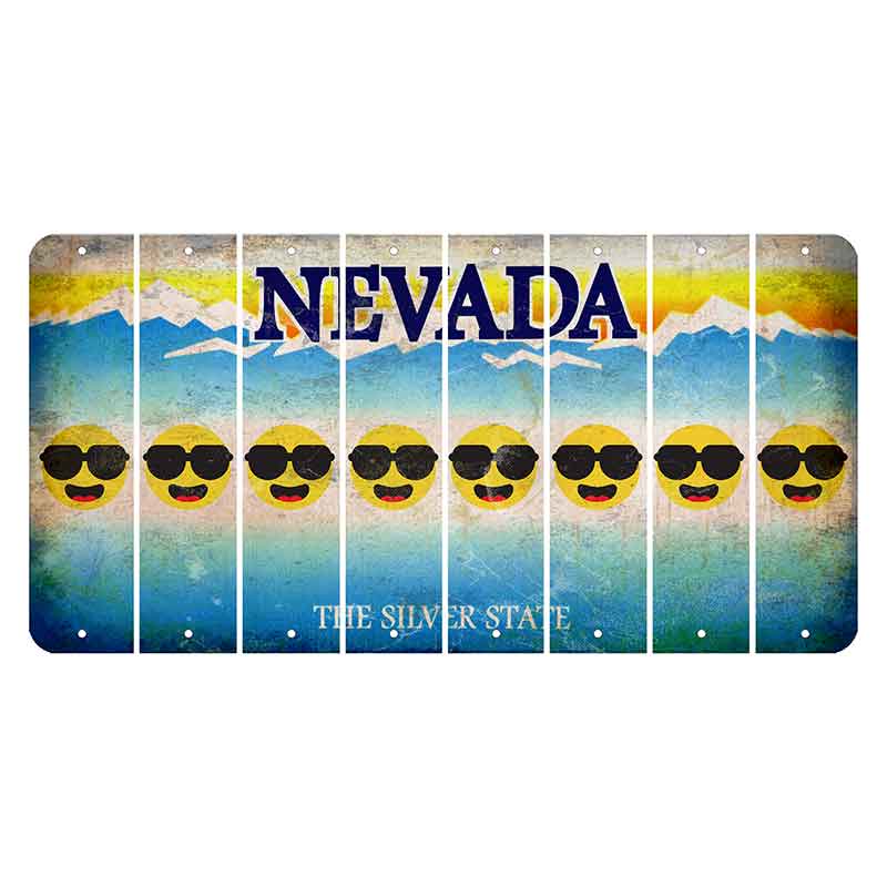 Nevada Silver State Cut License Plate Strips (Set of 8) Emoji - Shades