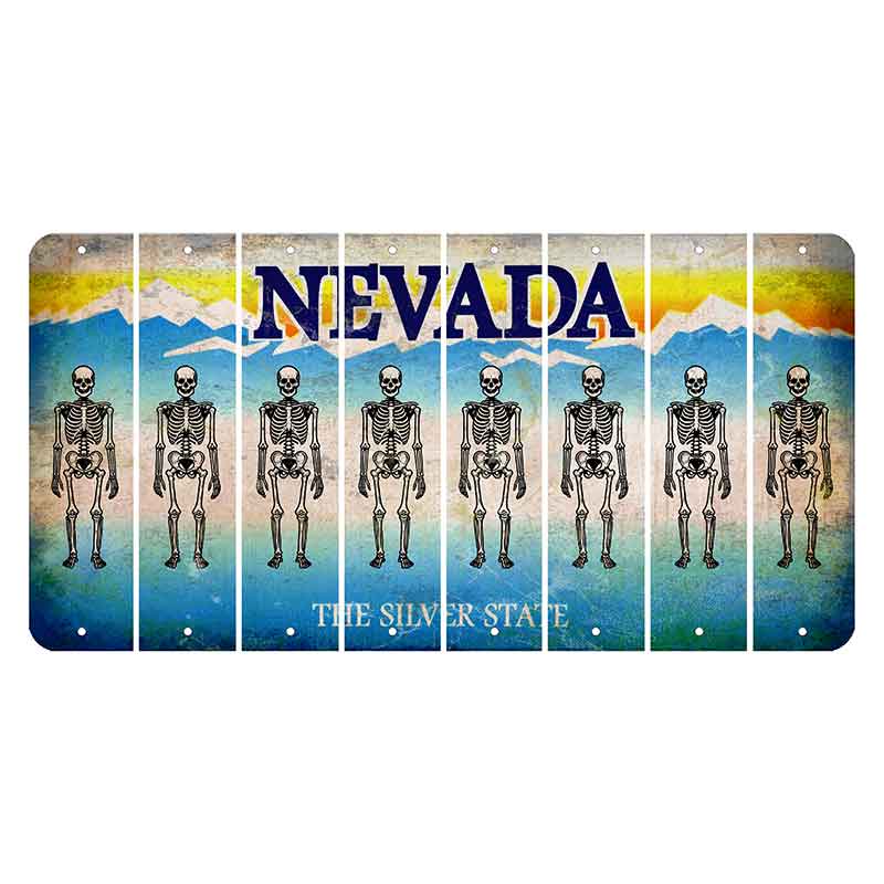 Nevada Silver State Cut License Plate Strips (Set of 8) Skeleton