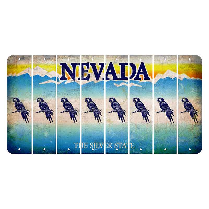 Nevada Silver State Cut License Plate Strips (Set of 8) Parrot