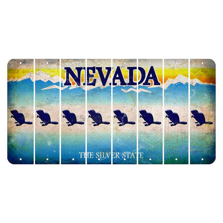 Nevada Silver State Cut License Plate Strips (Set of 8) Beaver