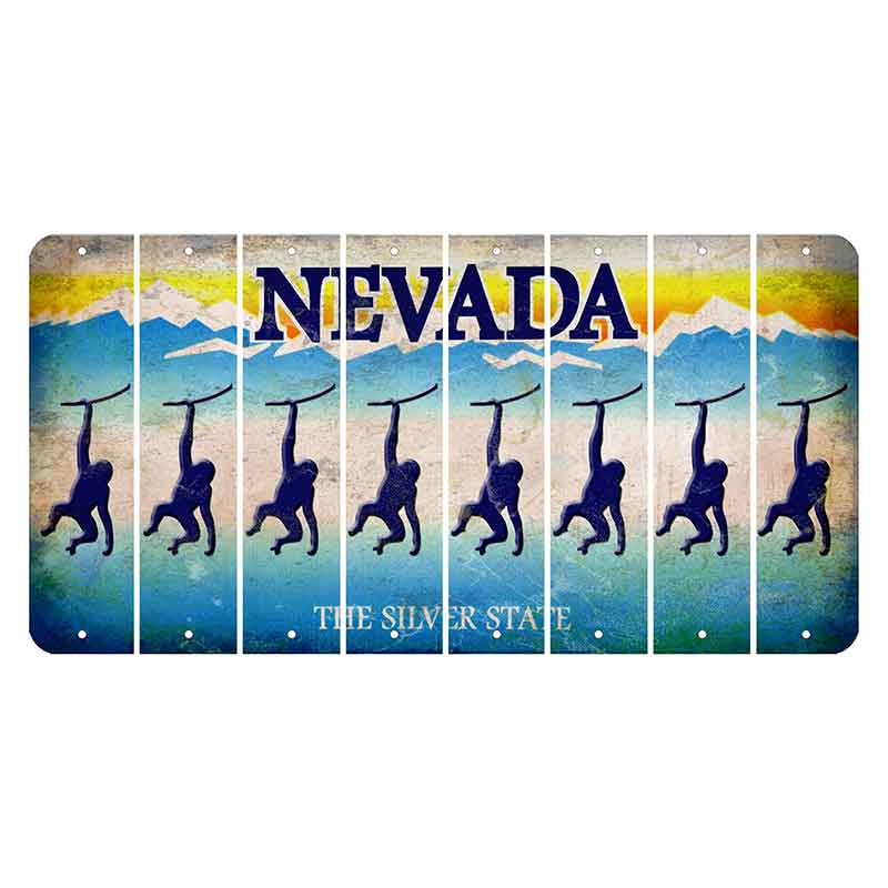 Nevada Silver State Cut License Plate Strips (Set of 8) Monkey