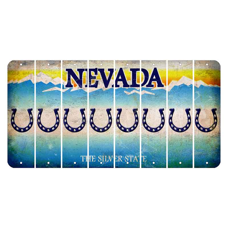 Nevada Silver State Cut License Plate Strips (Set of 8) Horseshoe