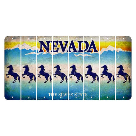 Nevada Silver State Cut License Plate Strips (Set of 8) Horse