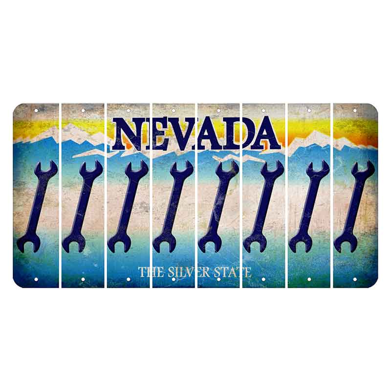 Nevada Silver State Cut License Plate Strips (Set of 8) Wrench