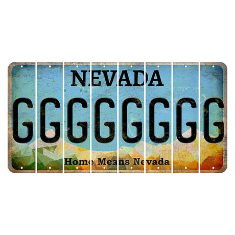 Nevada Home Means Nevada Cut License Plate Strips (Set of 8) G