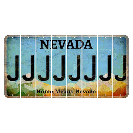 Nevada Home Means Nevada Cut License Plate Strips (Set of 8) J