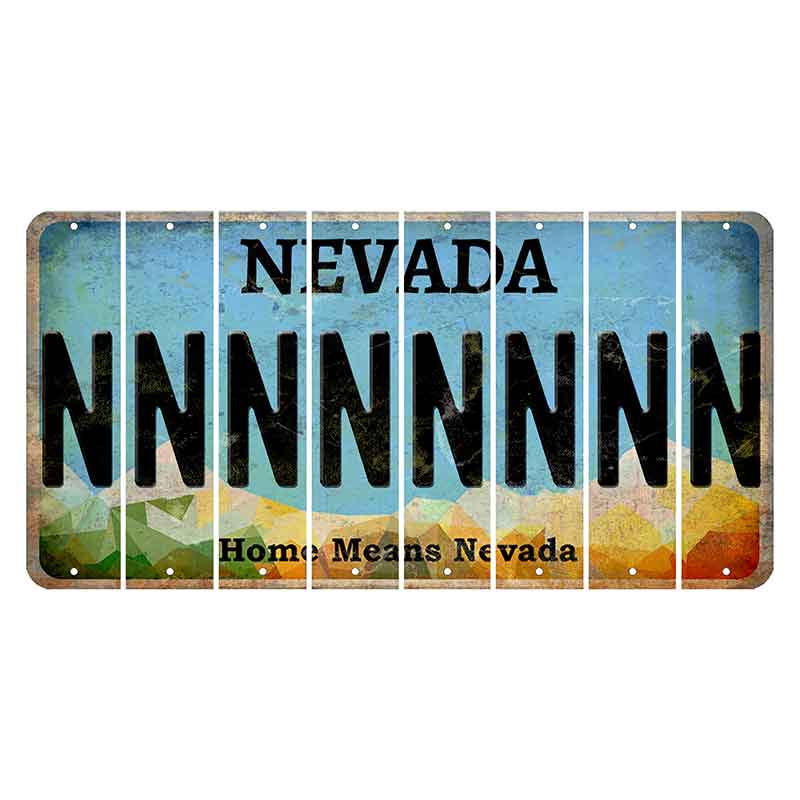 Nevada Home Means Nevada Cut License Plate Strips (Set of 8) N