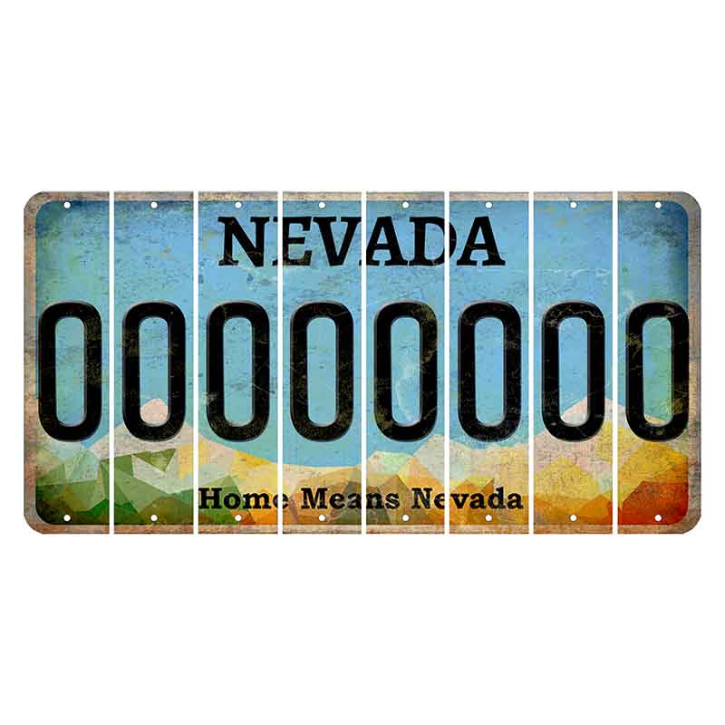 Nevada Home Means Nevada Cut License Plate Strips (Set of 8) O