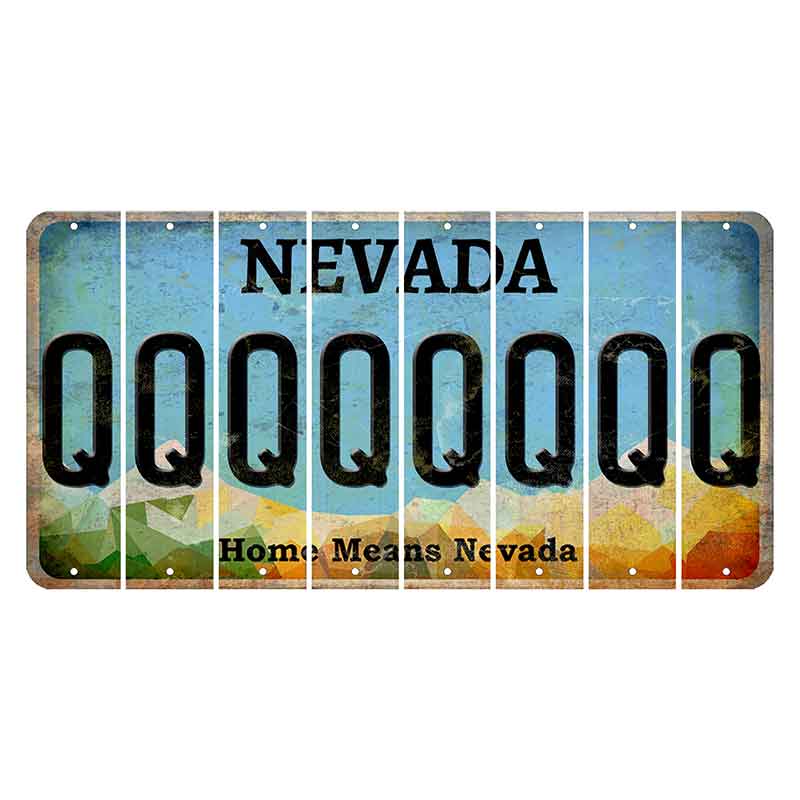 Nevada Home Means Nevada Cut License Plate Strips (Set of 8) Q