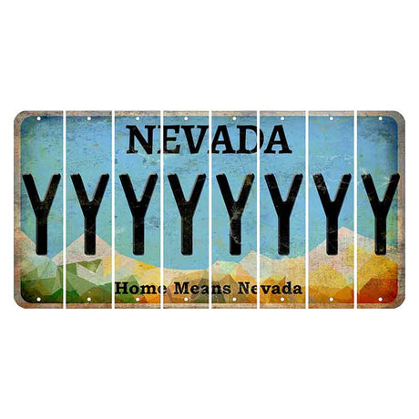 Nevada Home Means Nevada Cut License Plate Strips (Set of 8) Y