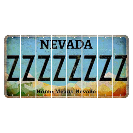 Nevada Home Means Nevada Cut License Plate Strips (Set of 8) Z