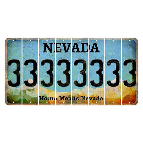 Nevada Home Means Nevada Cut License Plate Strips (Set of 8) 3