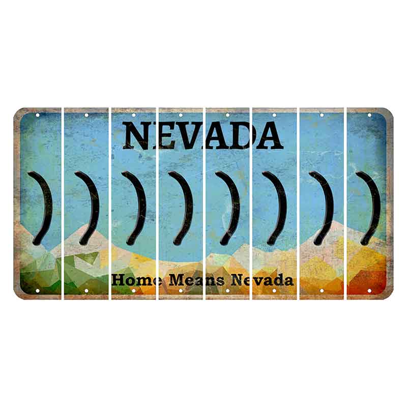 Nevada Home Means Nevada Cut License Plate Strips (Set of 8) Parenthesis - Right