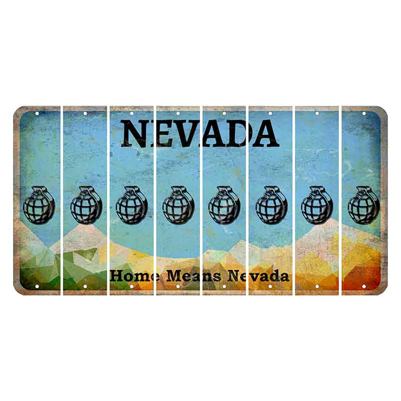 Nevada Home Means Nevada Cut License Plate Strips (Set of 8) Grenade